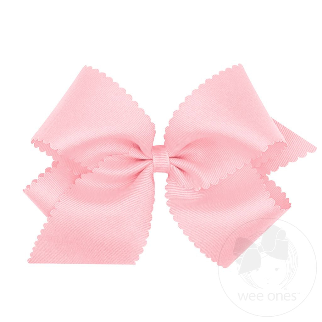 wee ones - King Grosgrain Hair Bow Scalloped Edge