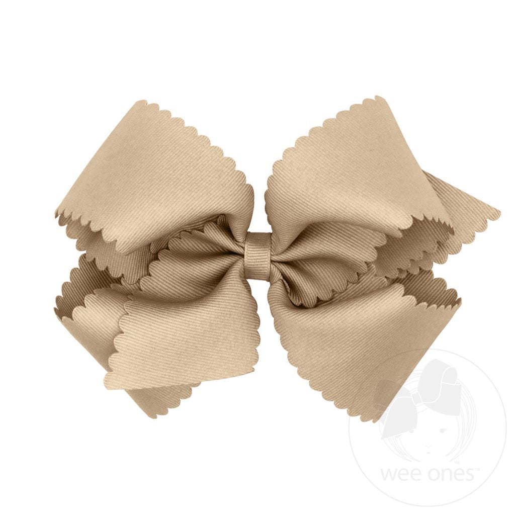 wee ones - King Grosgrain Hair Bow Scalloped Edge