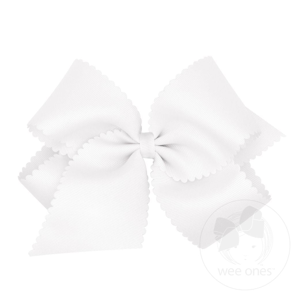 wee ones - King Grosgrain Hair Bow Scalloped Edge