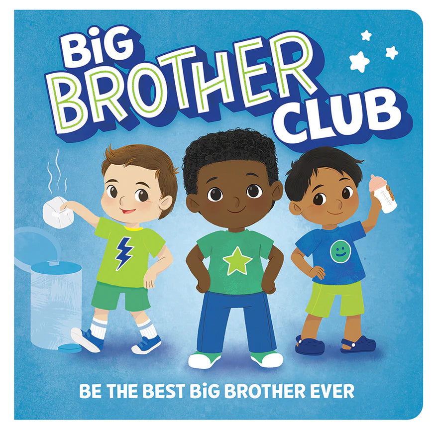 Big Brother Club book by Cottage Door Press featuring colorful illustrations of a young boy and siblings in a playful scene