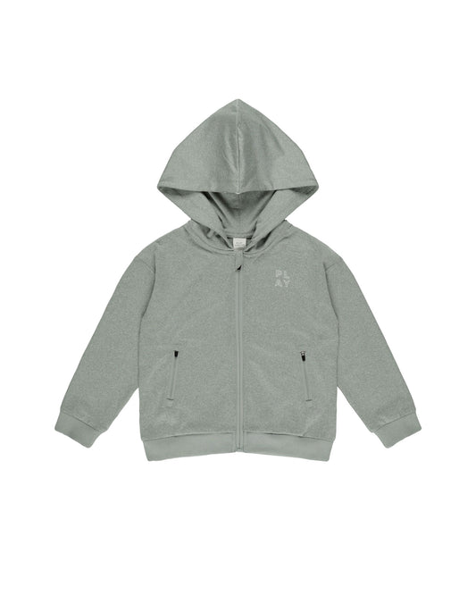 Rylee & Cru - Heather Eucalyptus Zip Up Tech Hoodie