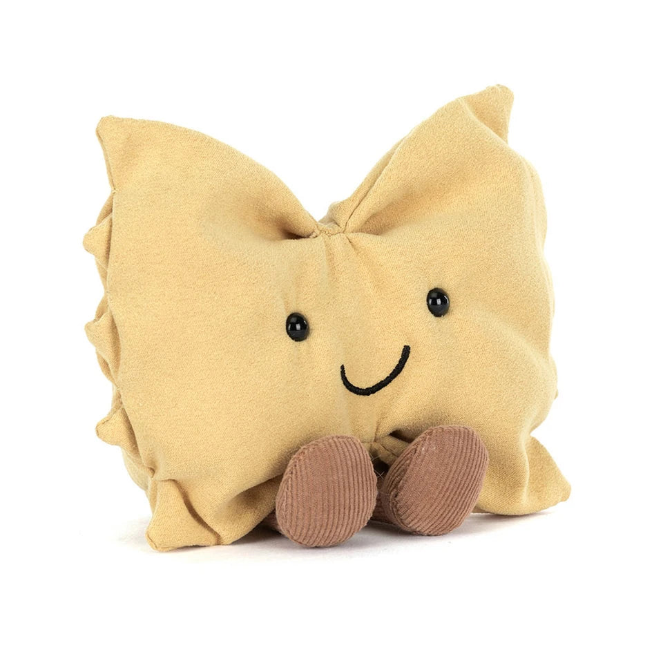 Jellycat Amuseables Farfalle plush toy with soft fabric and colorful butterfly design, perfect for cuddling or decorative display.