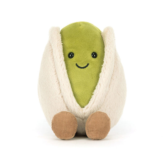 Jellycat Amuseables Horatio Pistachio plush toy with soft, textured fabric and a friendly, expressive face.