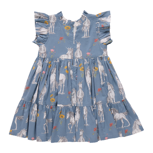 Girls Jennifer Dress - Unicorn Field