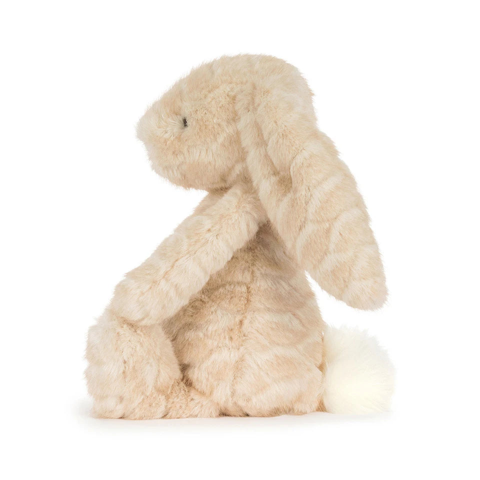 Jellycat Franilla Luxe Bunny Original plush toy with soft cream fur and long floppy ears, designed for cuddling and play.