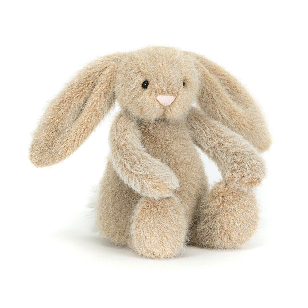 Cute Jellycat Oat Flufflet Bunny plush toy with soft fur and adorable features, perfect for cuddling and play.