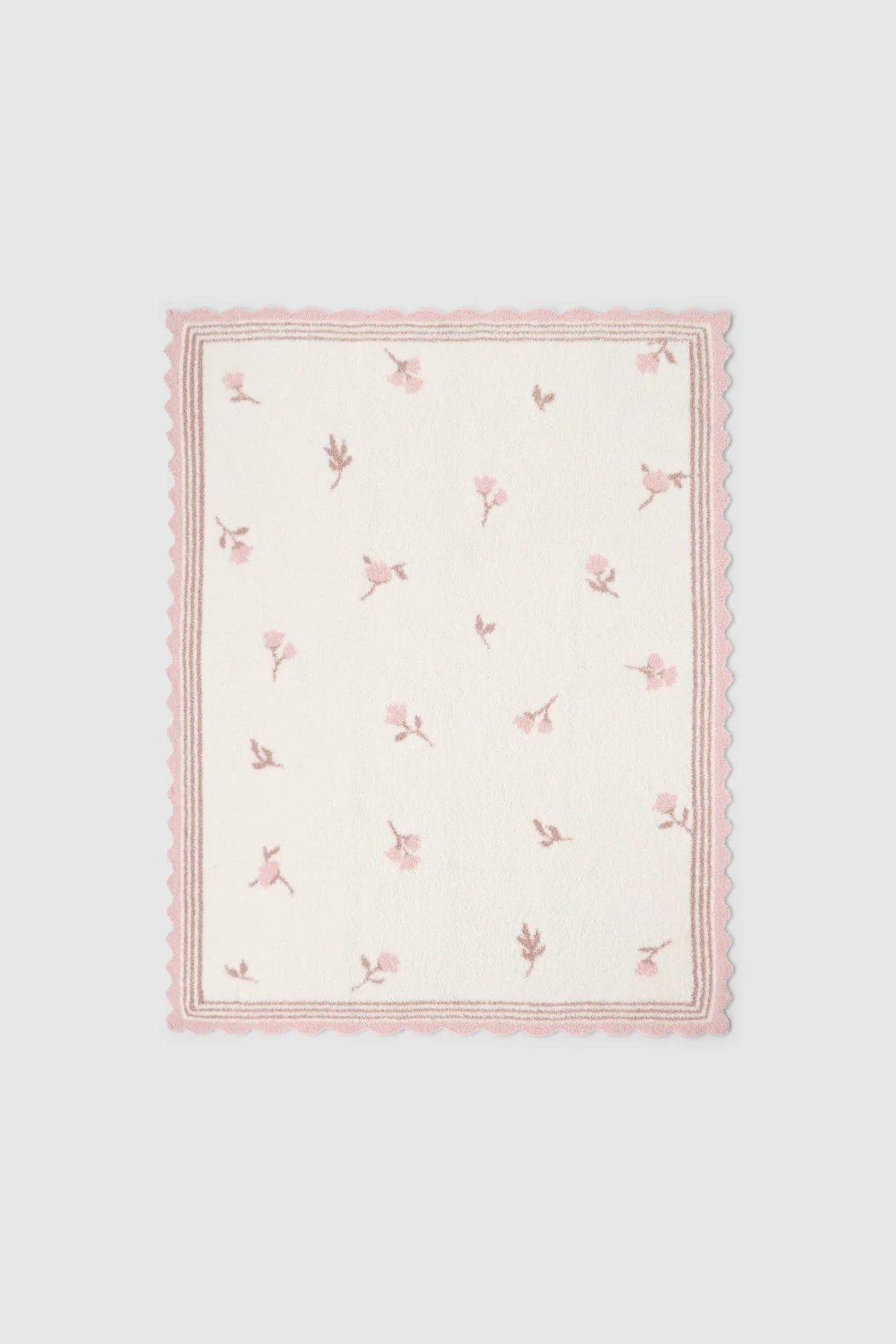 Barefoot Dreams CozyChic Heirloom Floral stroller blanket with faded rose multi floral pattern and soft, cozy fabric for babies.
