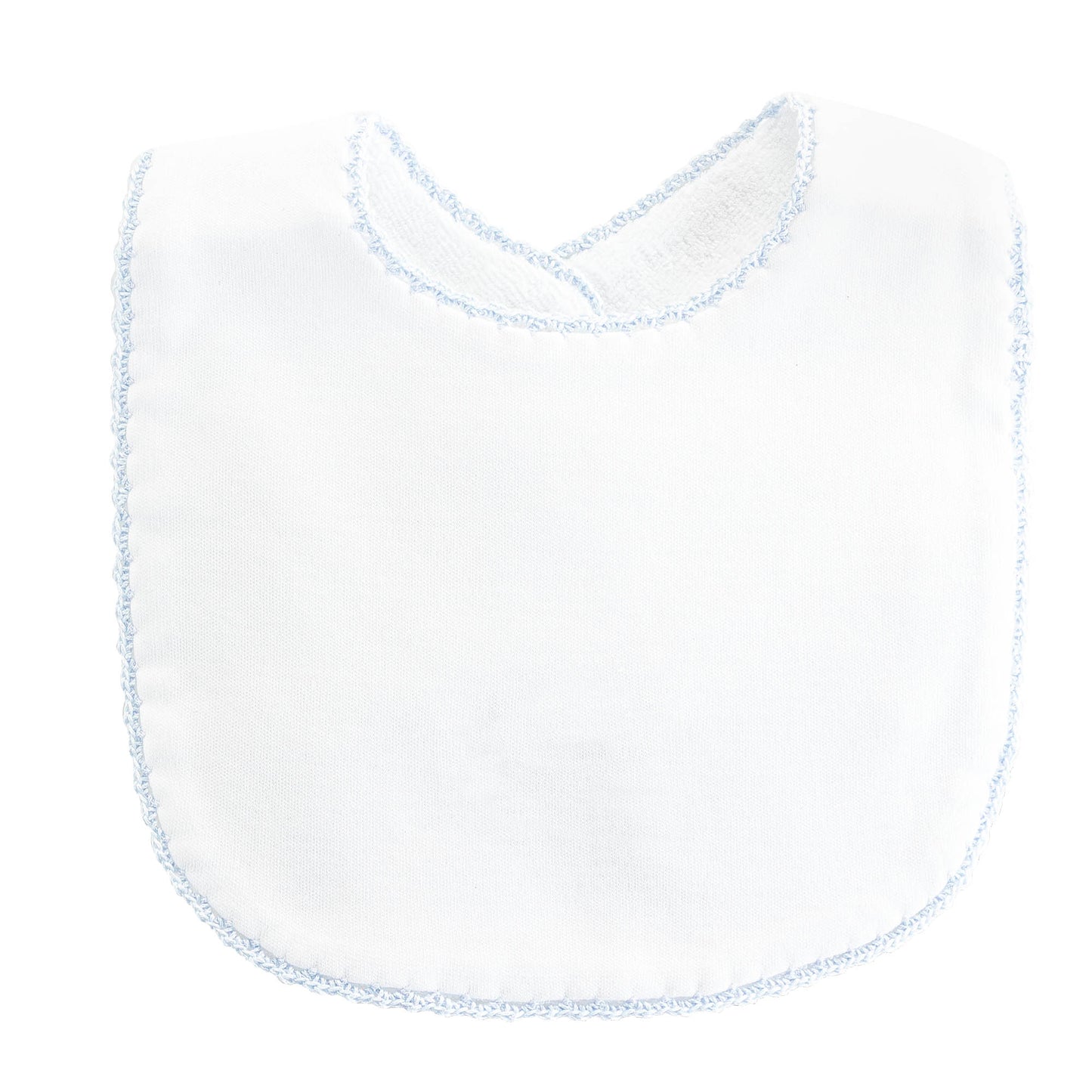 Baby Club Chic - Bib with Blue Crochet Trim