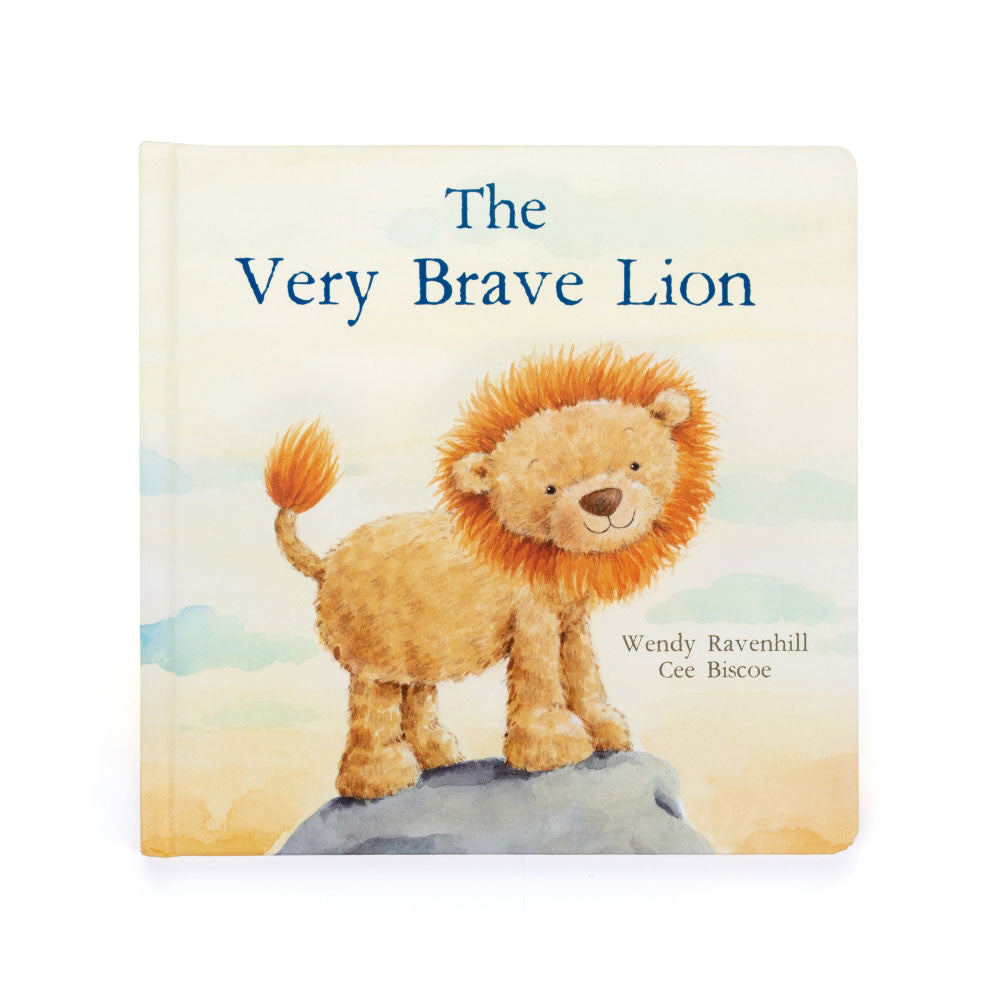 Soft plush lion from Jellycat's The Very Brave Lion Book collection, featuring a friendly lion design and vibrant colors.