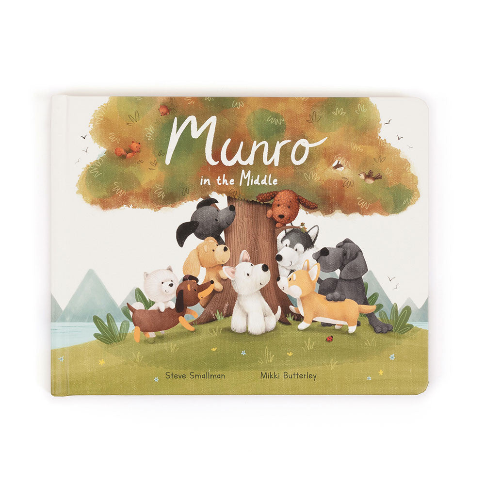 Jellycat Munro in the Middle picture book with colorful illustrations and playful cover design for children.