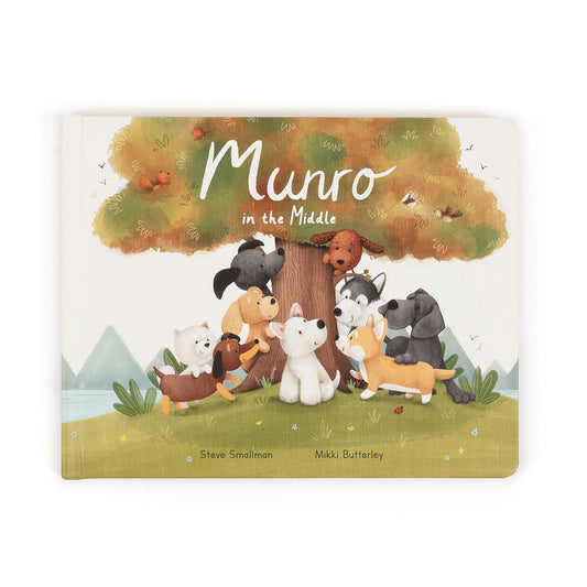 Jellycat Munro in the Middle picture book with colorful illustrations and playful cover design for children.