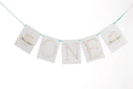 Over the Moon - "ONE" Highchair Banner with Cake End Pieces - Blue