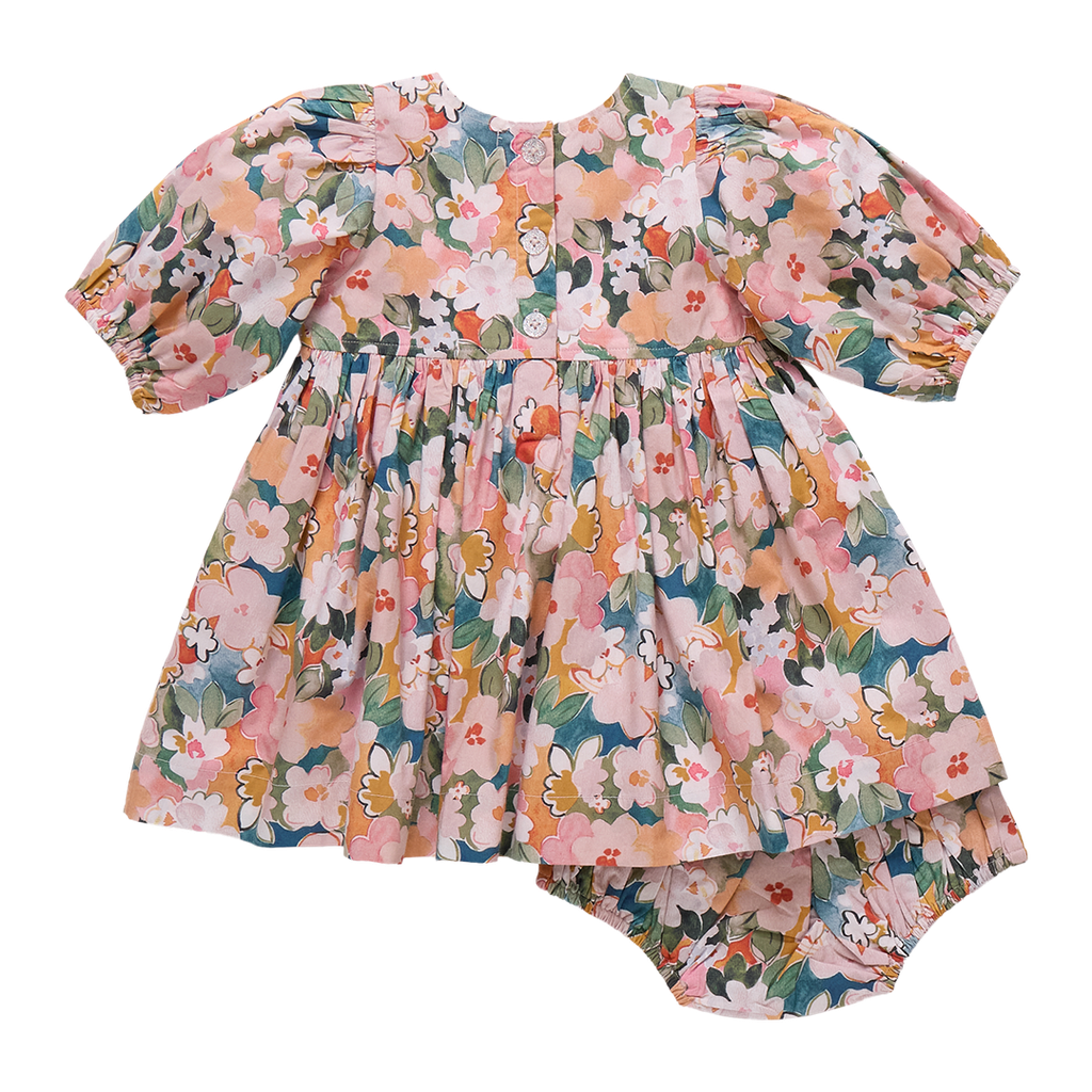 Baby Girls Evelyn Dress Set - Watercolor Floral