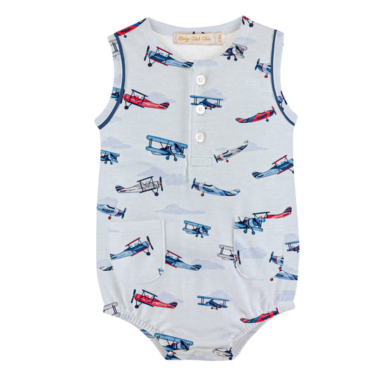 Baby Club Chic - Patriotic Airplanes Printed Bubble