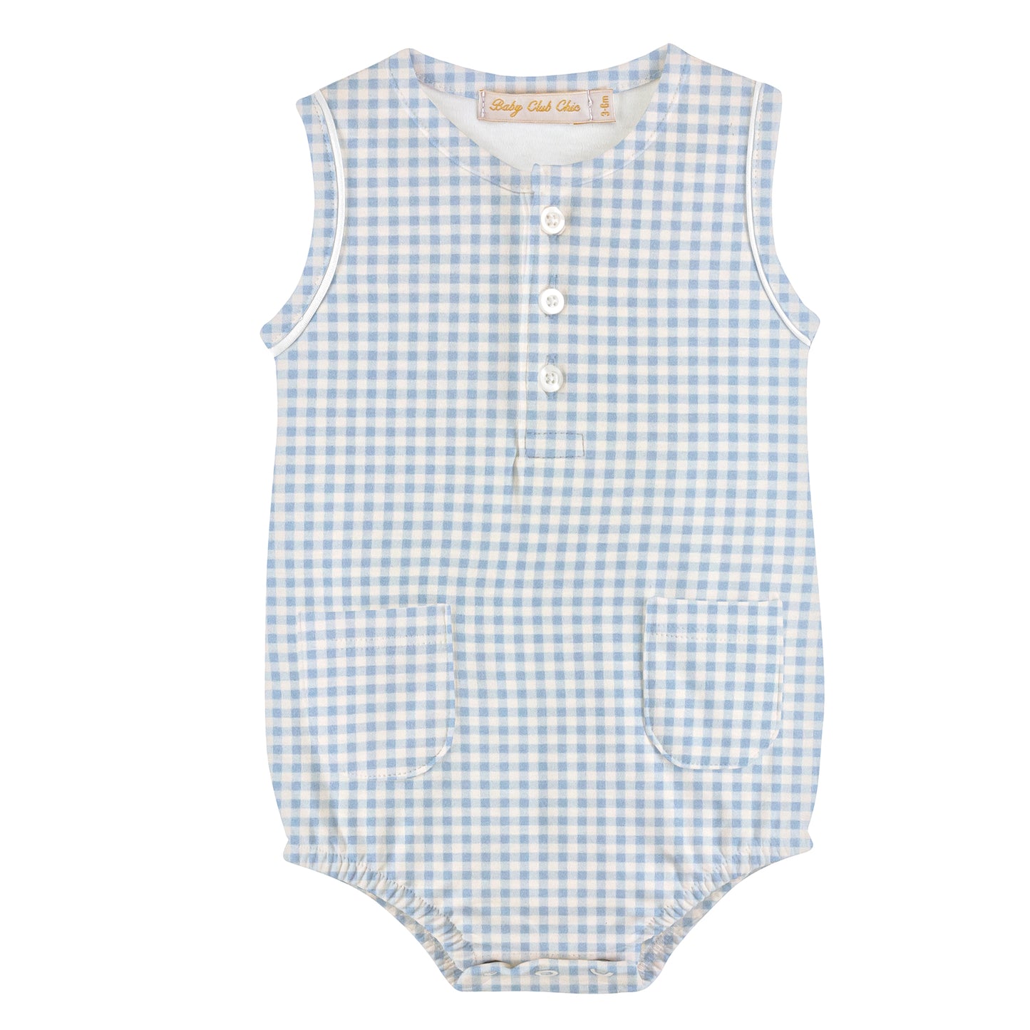 Baby Club Chic - Blue Mini Checks Printed Bubble