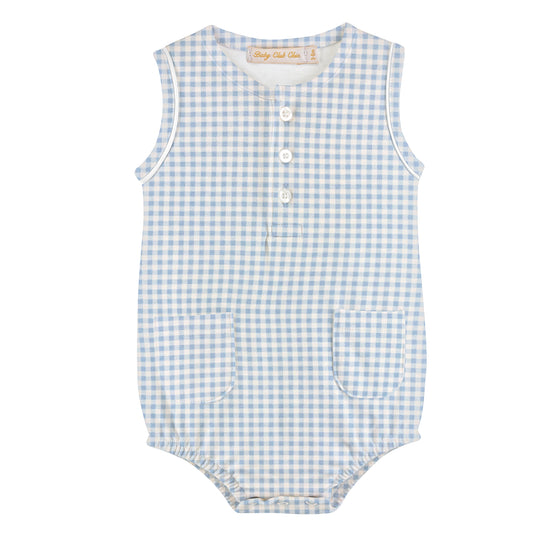 Baby Club Chic - Blue Mini Checks Printed Bubble