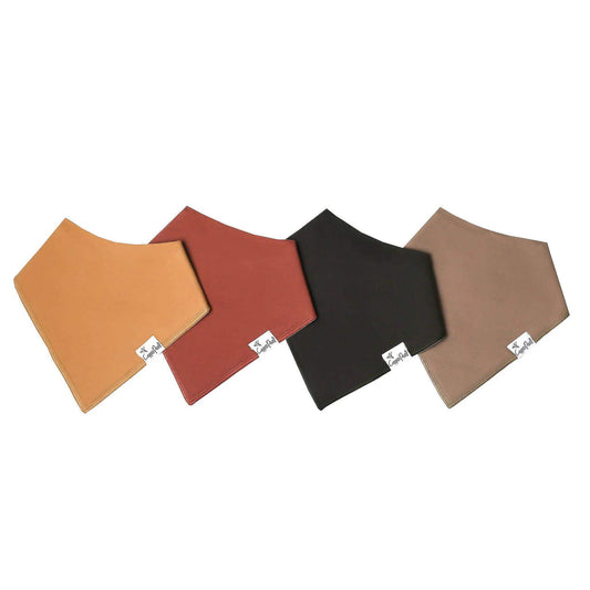 Copper Pearl Dune Baby Bandana Bibs featuring stylish, soft fabric and adjustable snaps for drool and mess protection.