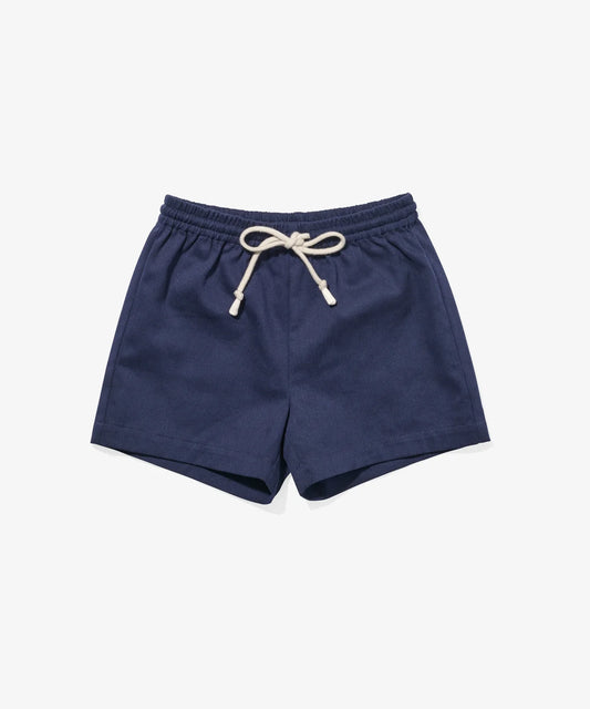 Navy bingo shorts by Oso & Me with playful pattern, lightweight fabric, and relaxed fit for casual summer wear.