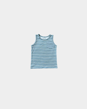 Baby Sprouts - Blue Stripe Pocket Tank