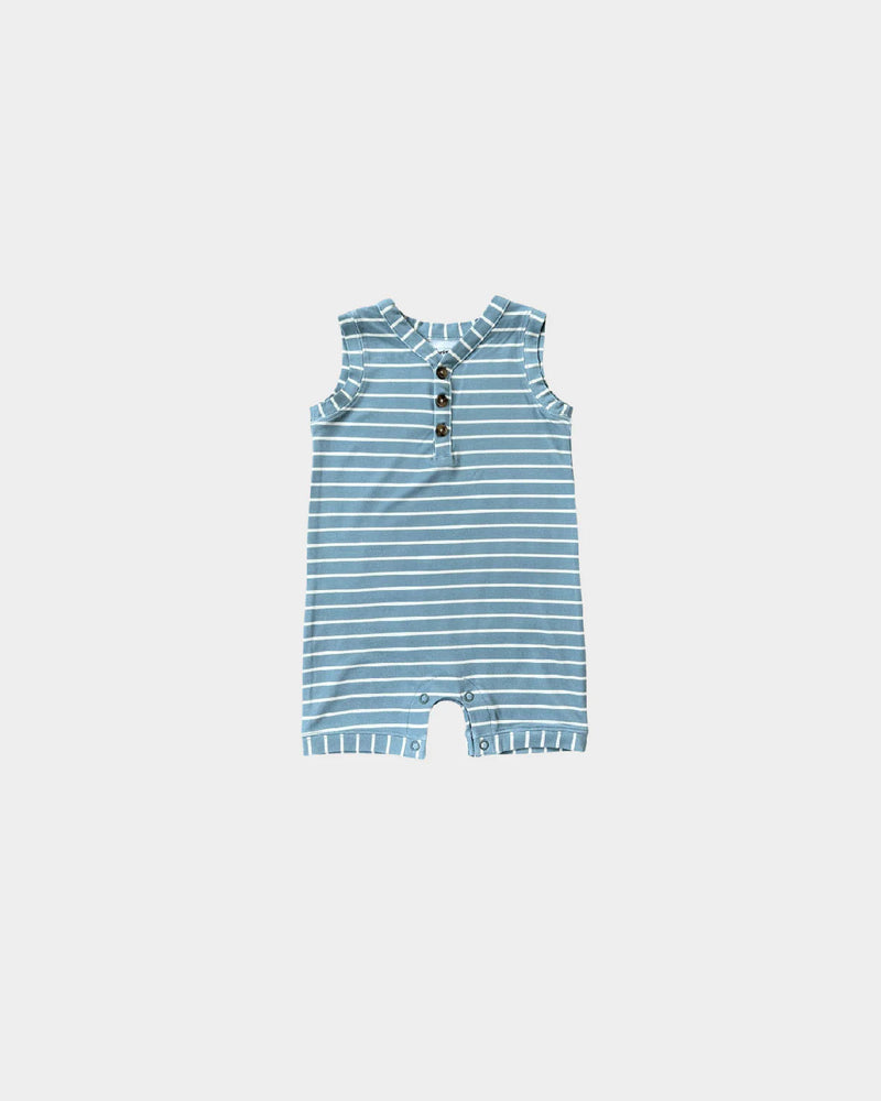 Baby Sprouts - Blue Stripe Sleeveless Romper