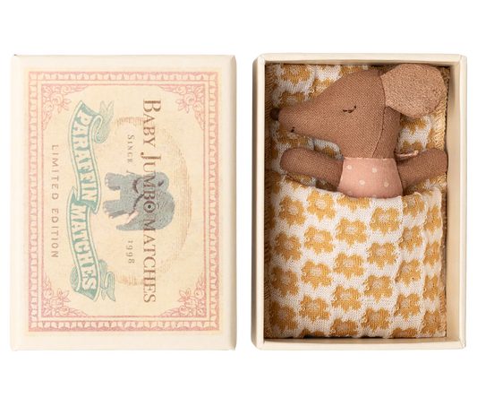 Sleepy wakey baby mouse in matchbox -  Rose