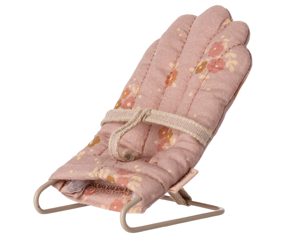 Maileg Babysitter doll named Rose with soft fabric clothing and detailed features, ideal for children's play and imaginative storytelling.