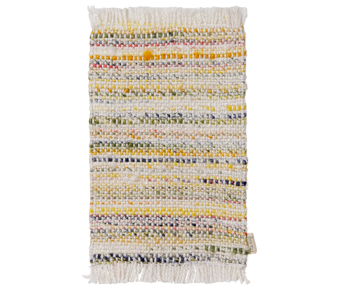 Maileg small mouse rug with colorful multicolor stripes