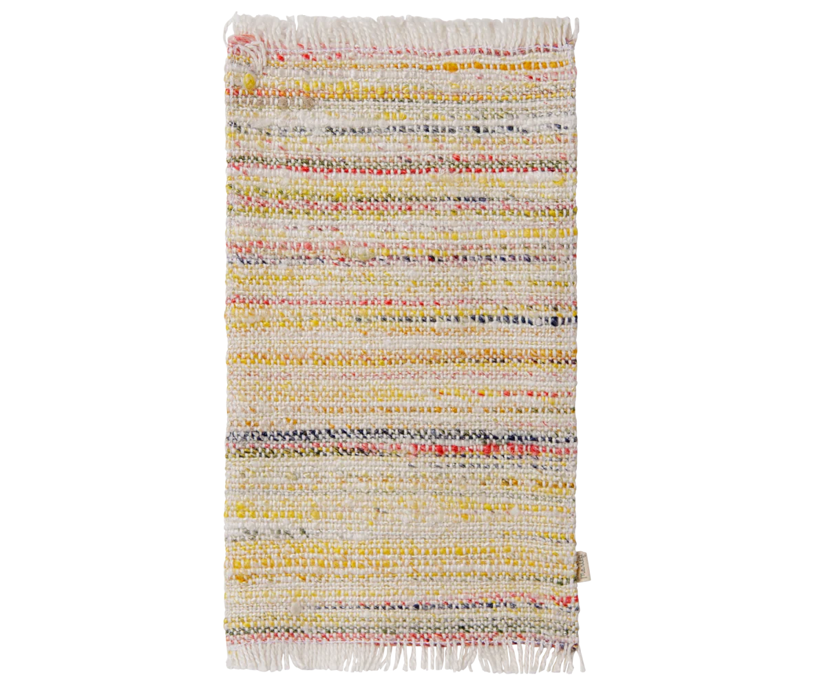 Maileg miniature large multi-stripe rug with colorful horizontal stripesiyanas