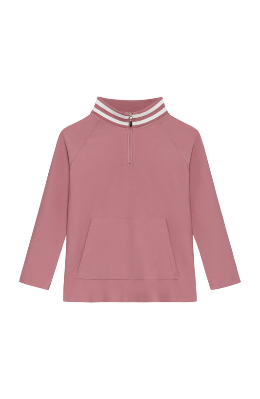 Dusty Pink Retro Half-Zip