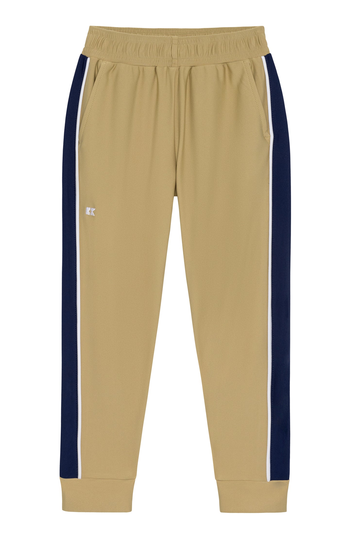 Khaki with Navy Stripe Warm-Up Jogger