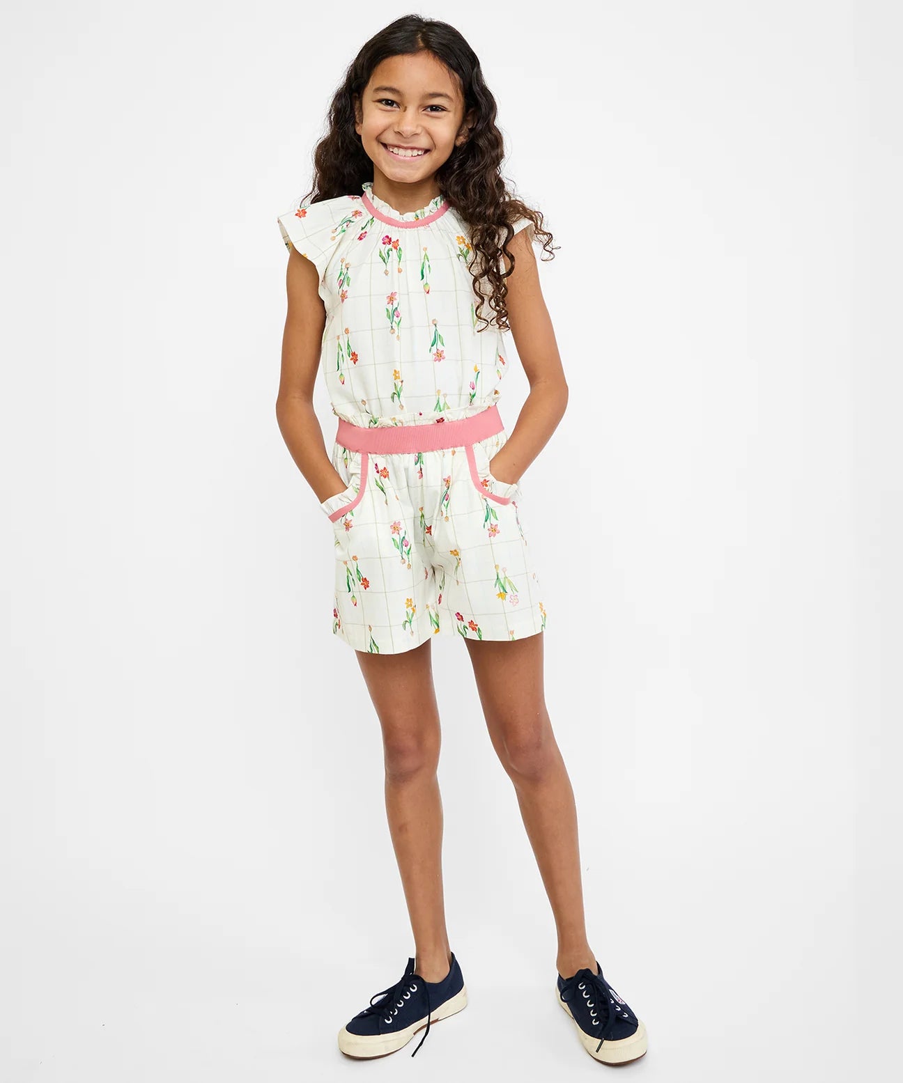 Oso & Me Dutch Baby Cecil Short Set featuring a light-colored top and matching shorts, modeled on a child.