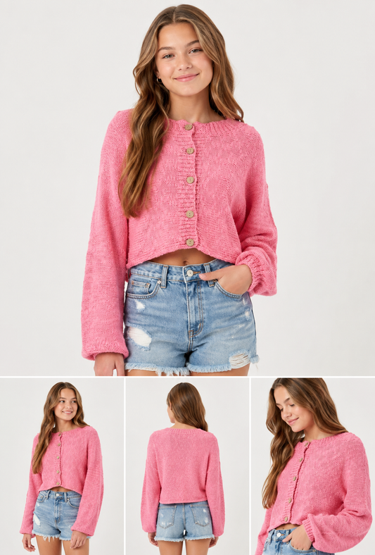 Pink Knit Cardigan