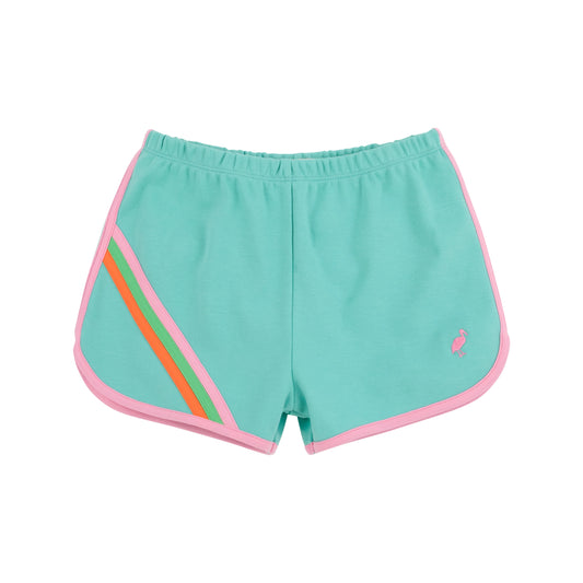 The Beaufort Bonnet Company - Cheryl Shorts - Pima - Applique - Turks Teal/Hamptons Hot Pink/Multicolor Stripe