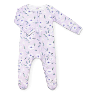 Lavender Bow - White Poppy Classic Footie