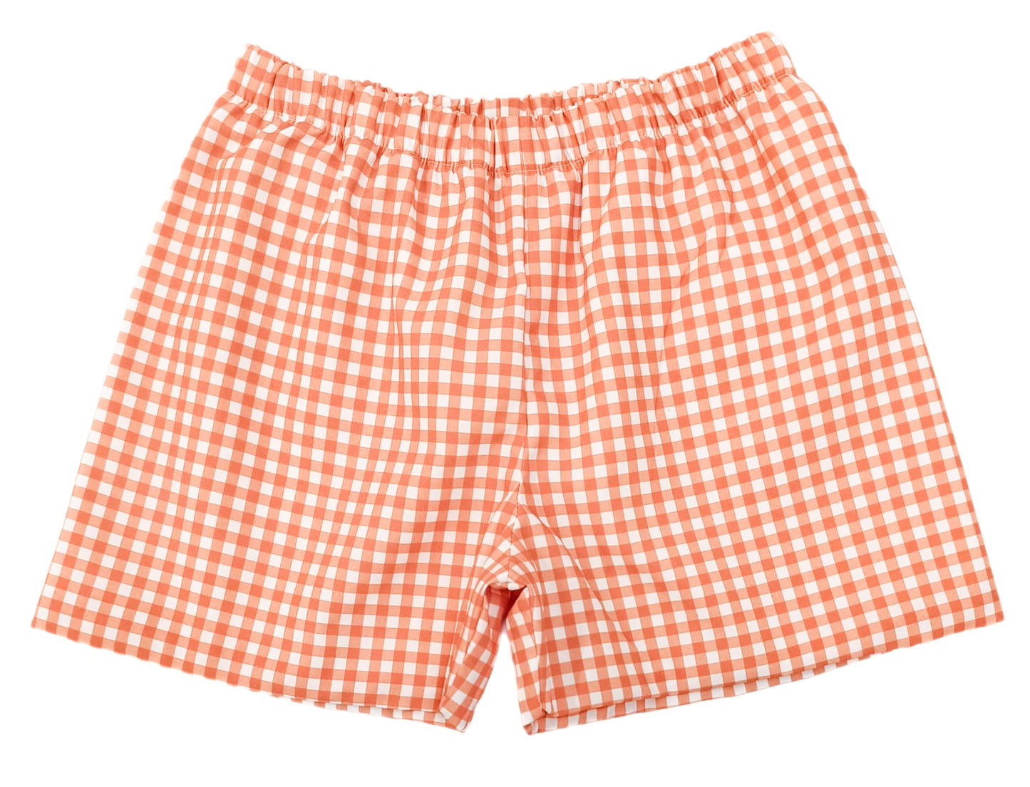 James & Lottie - Game On Orange Gingham Conrad Shorts