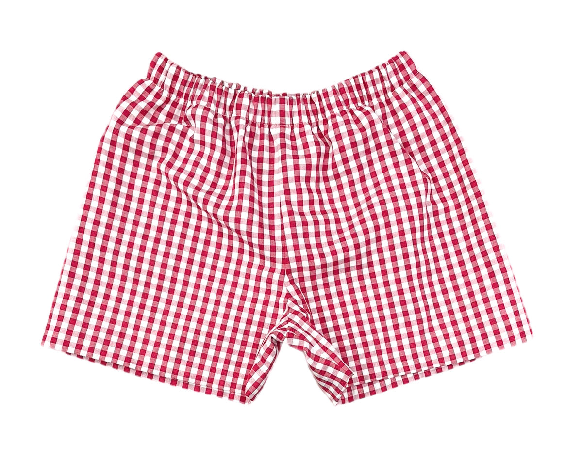 James & Lottie - Game On Red Gingham Conrad Shorts