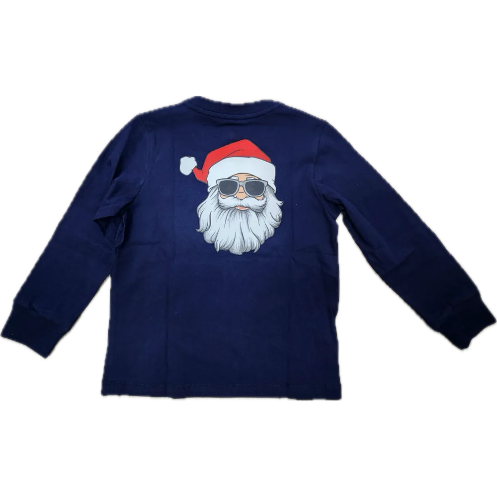 Asher Pima Cotton Navy Santa Tee