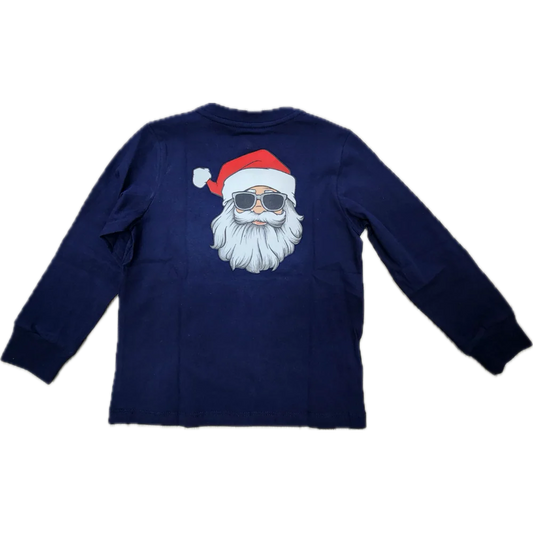 Asher Pima Cotton Navy Santa Tee