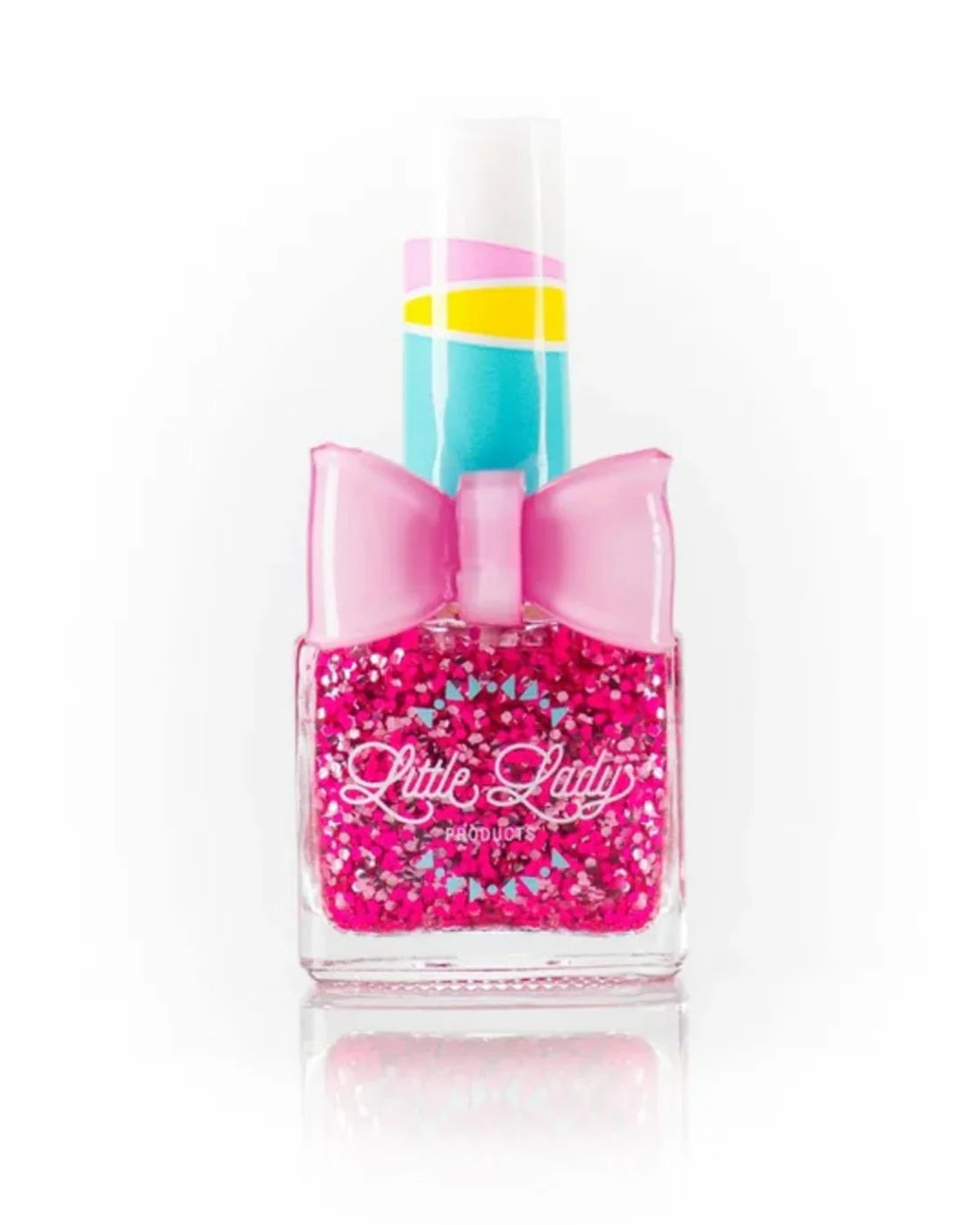 Little Lady Kid-Safe Scented Nail Polish in Cotton Candy Crush with pastel pink and purple shades, featuring a child-friendly, colorful bottle.