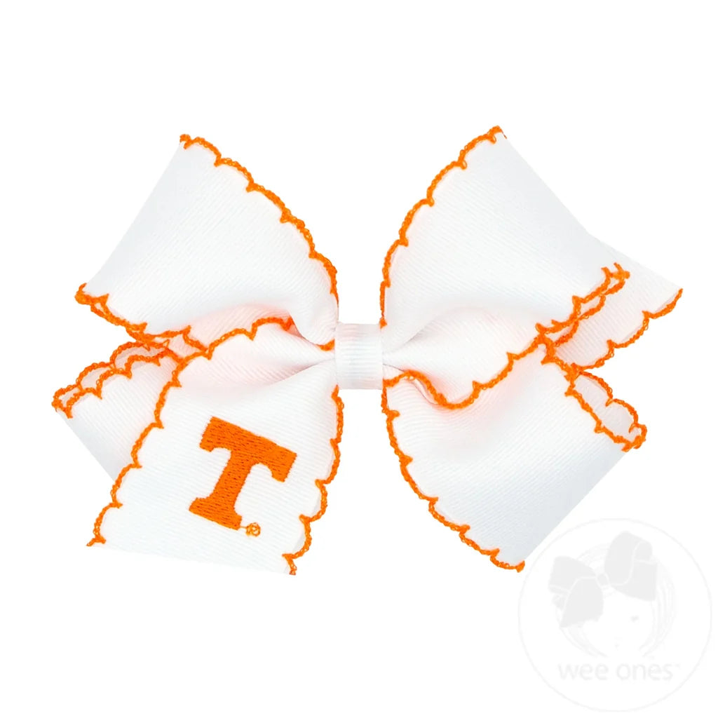 Collegiate Moonstitch Embroidered Hair Bow