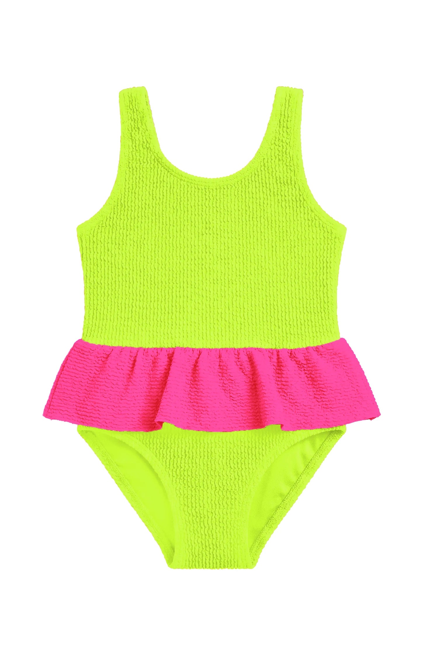 Lime Dot Toddler Crinkle Peplum One Piece