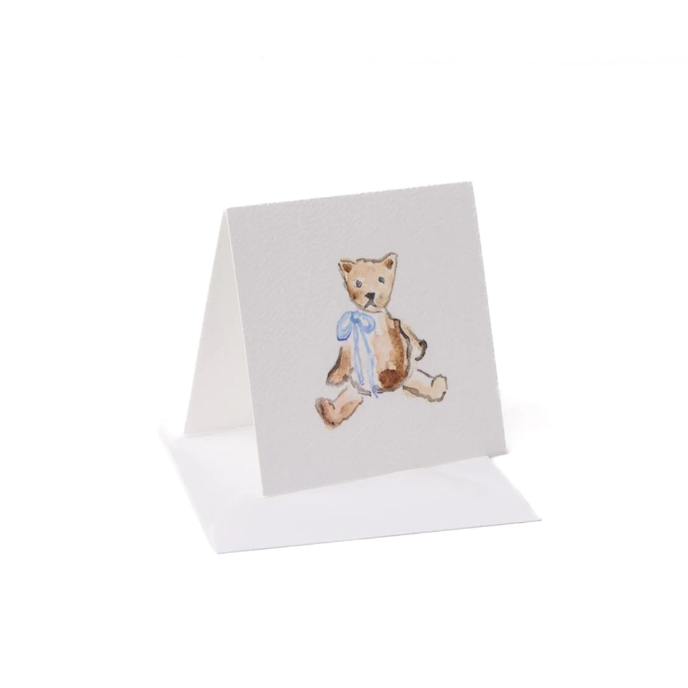 Over the Moon - Teddy Bear (Blue Bow) Enclosure Card