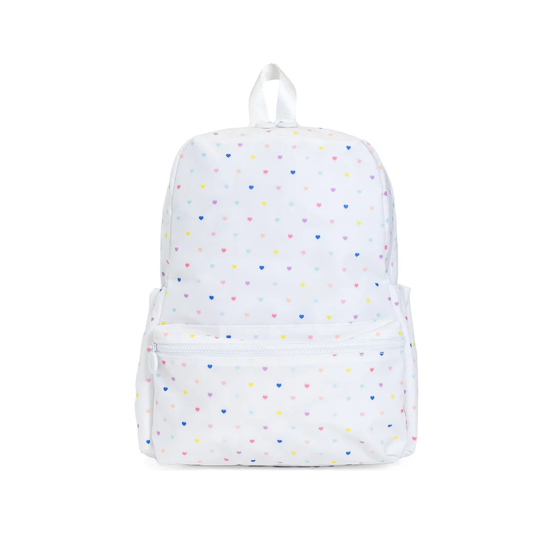 TRVL Design backpack with multiple compartments, black fabric, adjustable straps, and stylish modern design for everyday use.