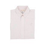 The Beaufort Bonnet Company - Chelsea Chocolate and Parrot Cay Coral Windowpane Dean`s List Dress Shirt
