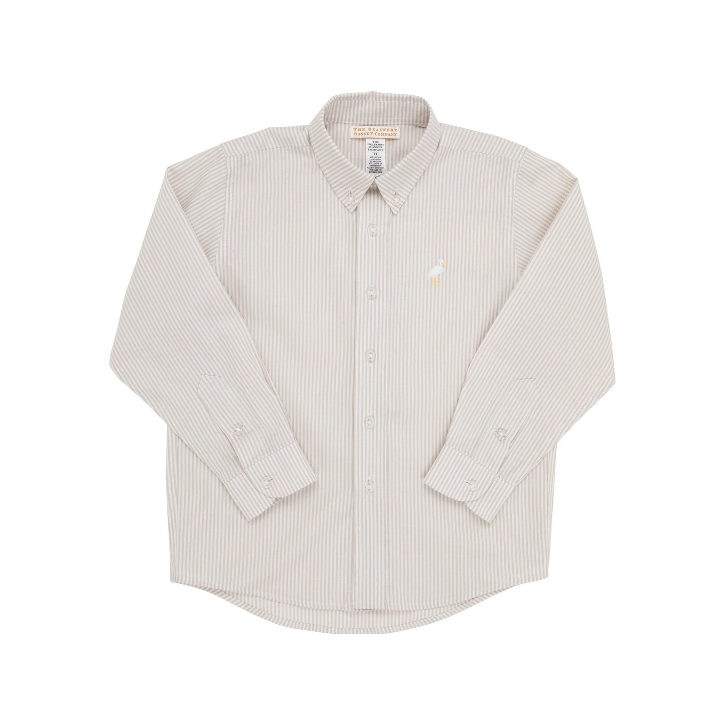 The Beaufort Bonnet Company - Keenland Khaki Stripe Dean's List Dress Shirt - Oxford