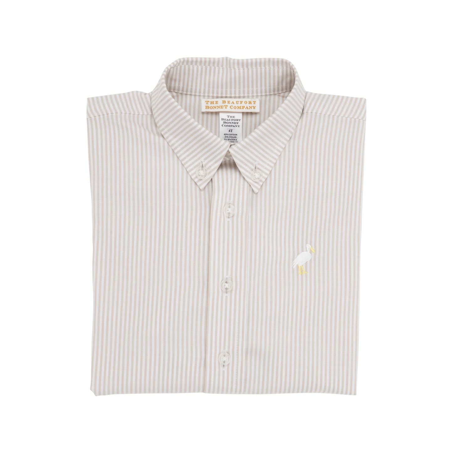 The Beaufort Bonnet Company - Keenland Khaki Stripe Dean's List Dress Shirt - Oxford