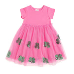 Sweet Wink - Pink Shamrock St. Patrick's Day Short Sleeve Tutu Dress