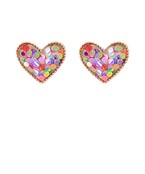 Gold Enamel Heart Earring