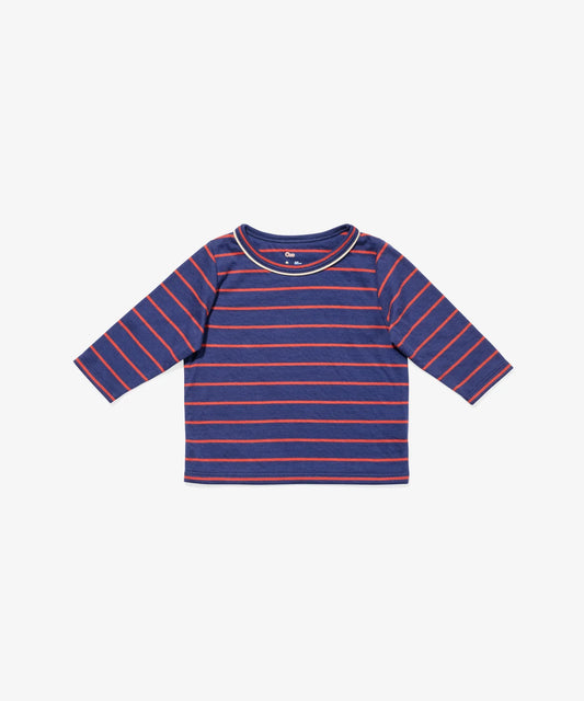 Navy Fine Stripe Edward Baby T-Shirt