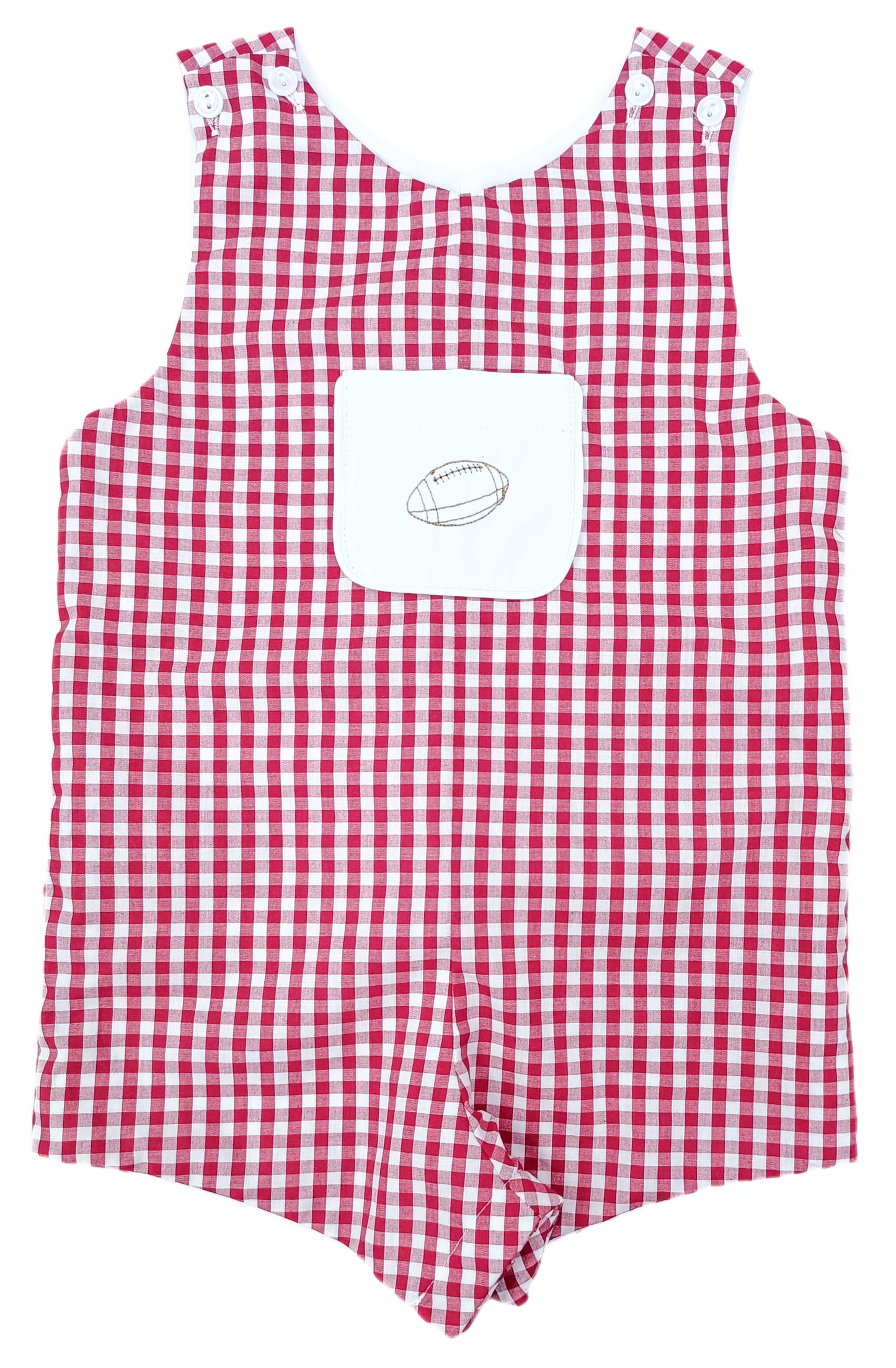 James & Lottie - Game On Red Gingham Emmett Jon Jon w/ Footballs
